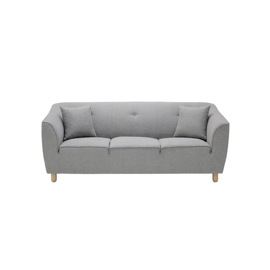 Carera Sofa 3 Seater - Natural Wood Legs - Grey