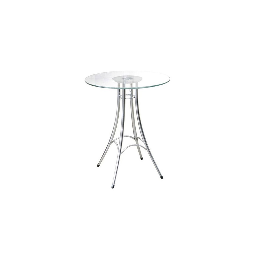 Ieffel Dining Table - Chromium - Frosted Glass