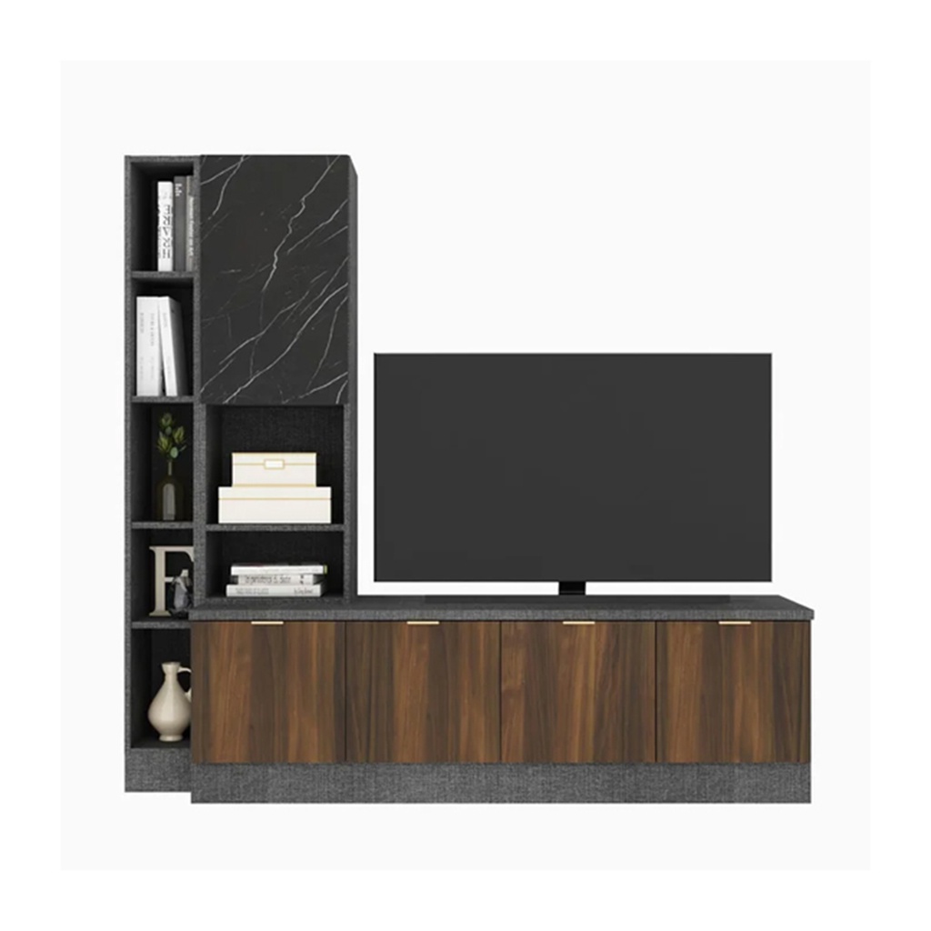 Contini Entertainment Unit TV160cm wide - Lageto Walnut/Grey