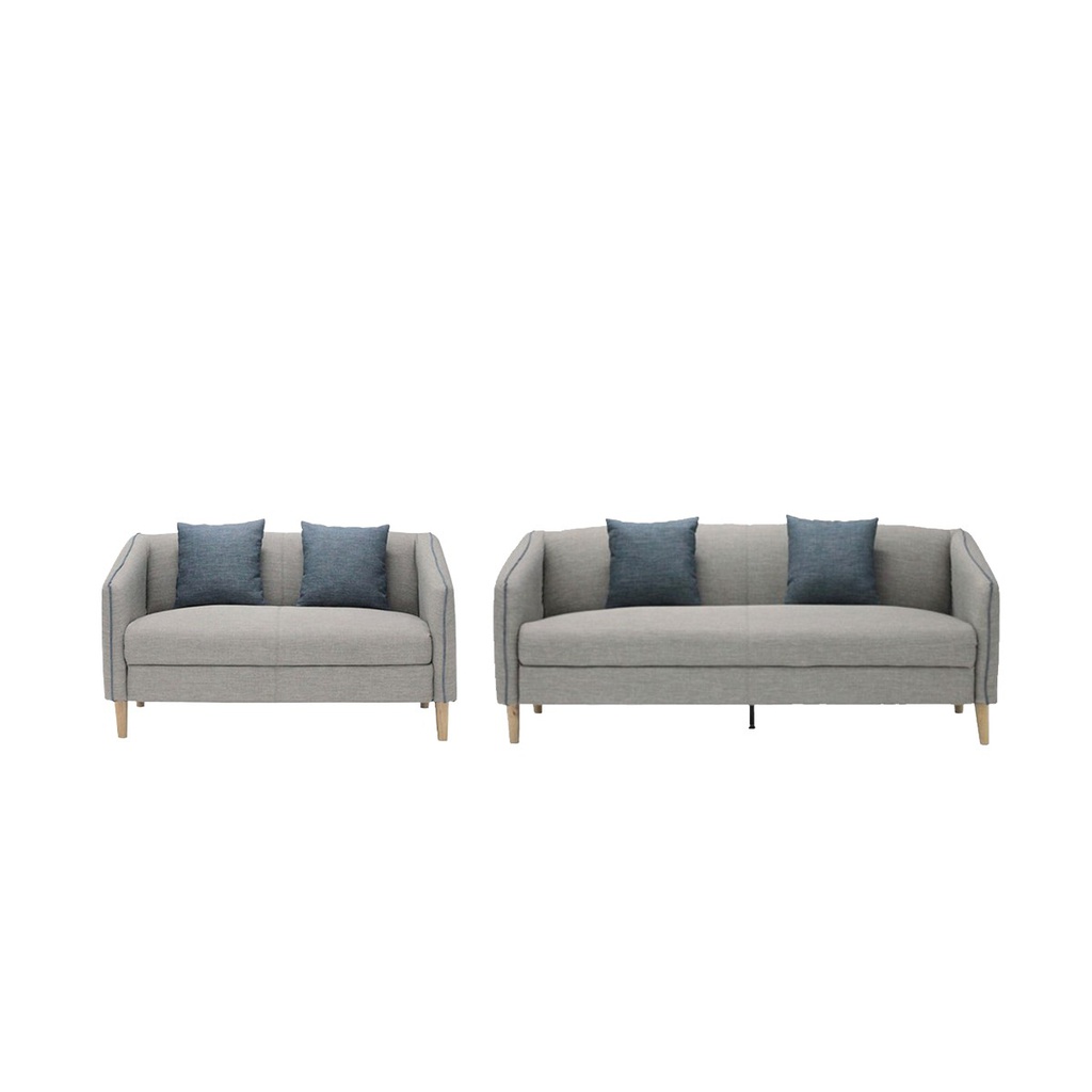 Crech Sofa Set 3+2 Seater - Fabric/Grey-Blue