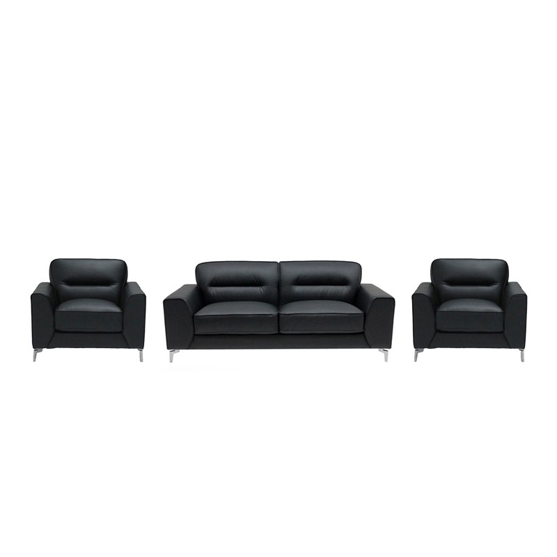 Calculus Sofa Set 3+1+1 Seater - SL Black/Leather