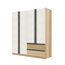 Nikko Wardrobe WE180-2DW - Lindberg Oak/White Linen
