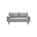 Melotto Sofa 3 Seater - Brown Eucalyptus - Light Grey Velvet