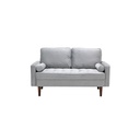 Melotto Sofa 2 Seater - Brown Eucalyptus - Light Grey Velvet
