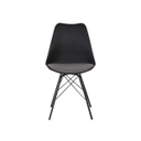 Ashira Dining Chair - Black Steel Leg - Black/Light Grey Fabric
