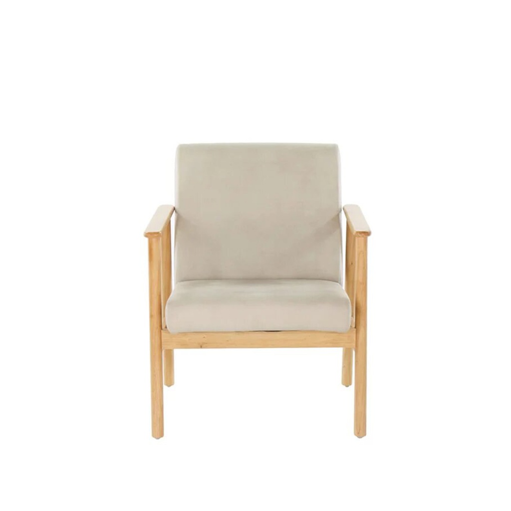 Coll Arm Chair-Honey Oak/Cream Fabric