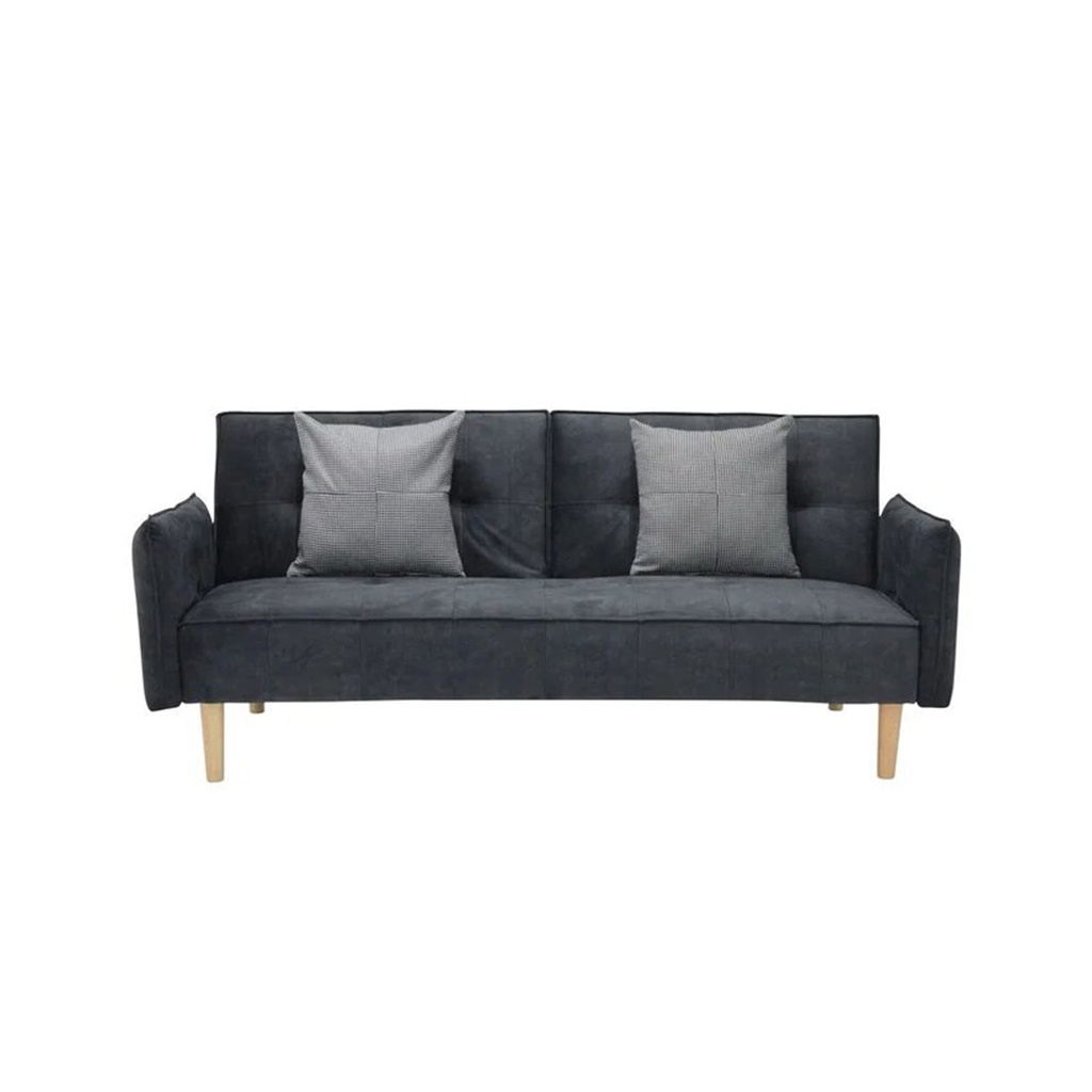 College Sofa Bed-Wood/Dark Grey Velvet