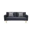 College Sofa Bed-Wood/Dark Grey Velvet
