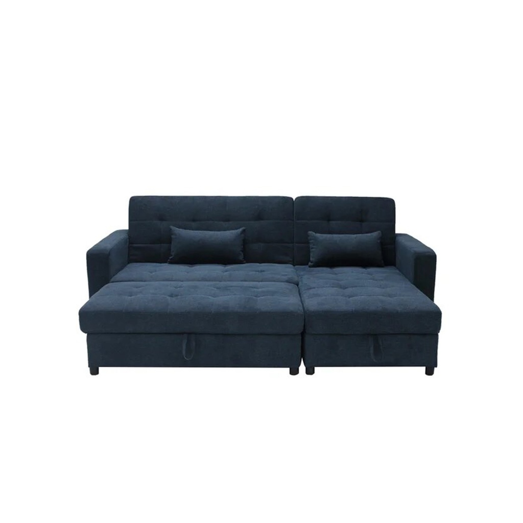 Coris Sofa Bed - Black Plastic Legs/Dark Blue