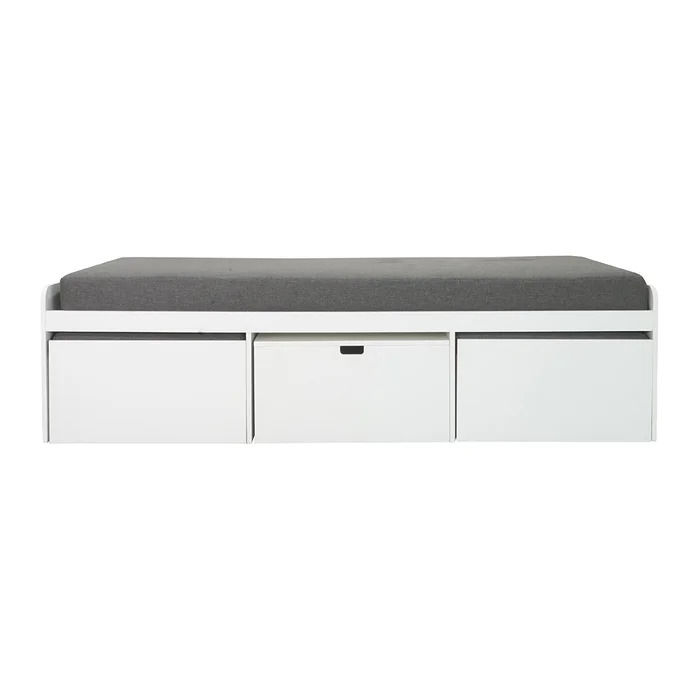 KC-Play Beddesk Sofabed-White/Grey Cushion