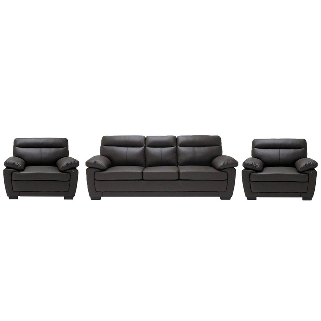 G-Dano Sofa Set 3+1+1 Seater - SL Brown/Leather