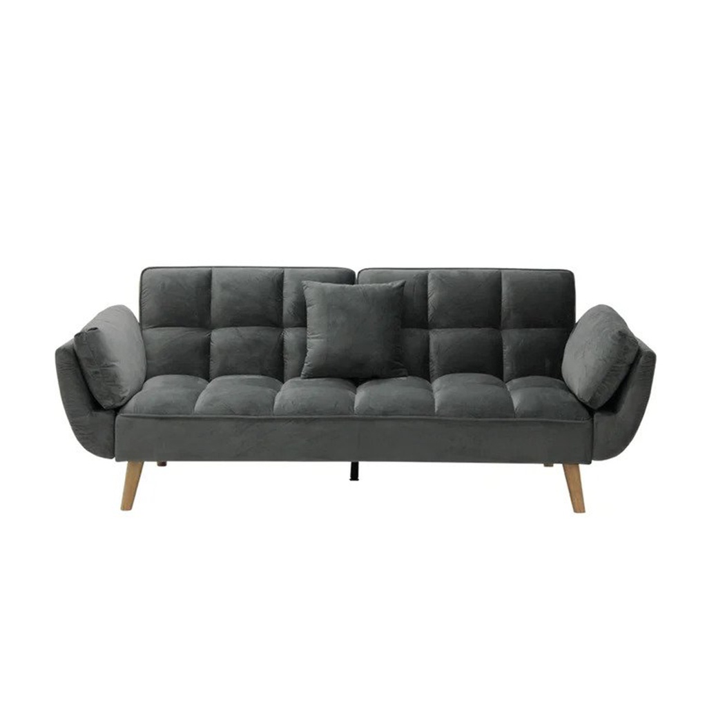 Chermin Sofa Bed - Wood Leg/Grey Velvet