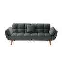 Chermin Sofa Bed - Wood Leg/Grey Velvet