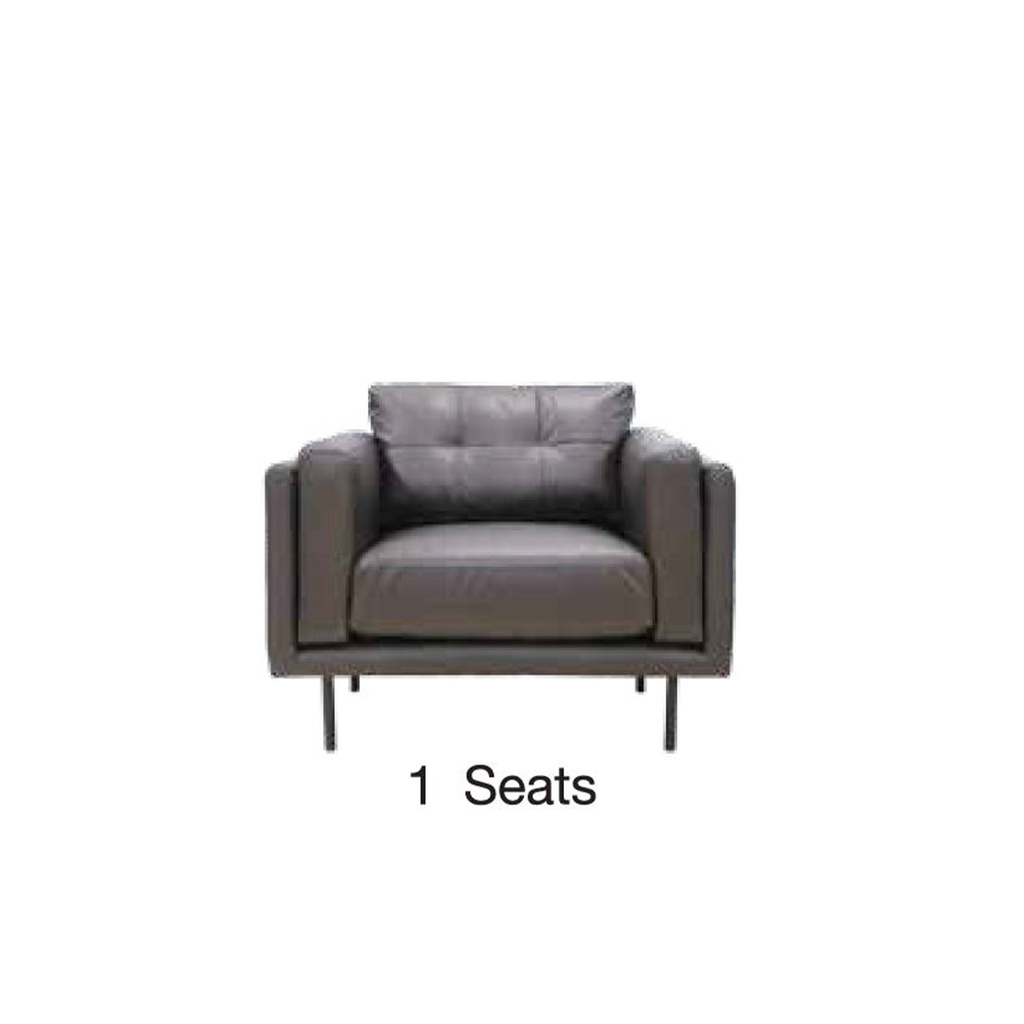 Kervyn Sofa 1Seater - Leather Dark Brown
