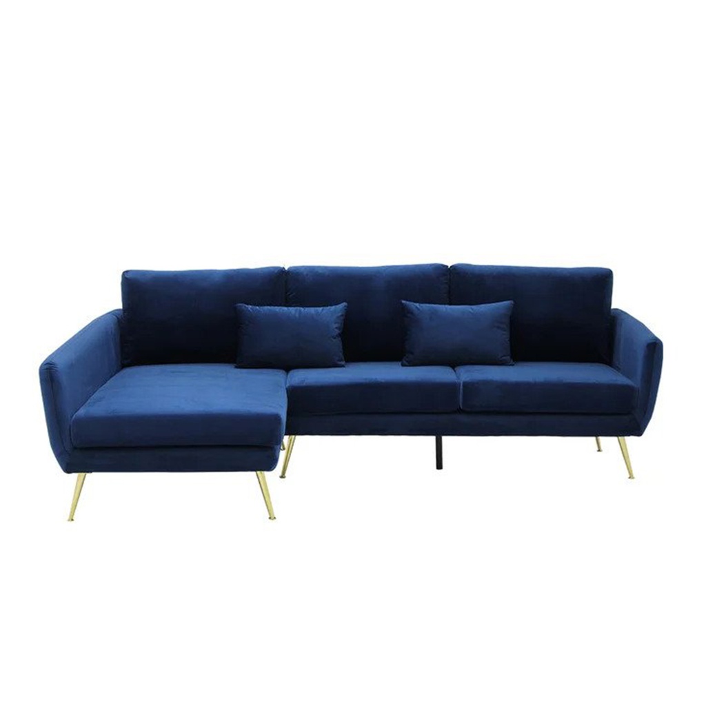 Nada Sofa - Left Corner / Blue Velvet Fabric