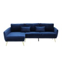 Nada Sofa - Left Corner / Blue Velvet Fabric