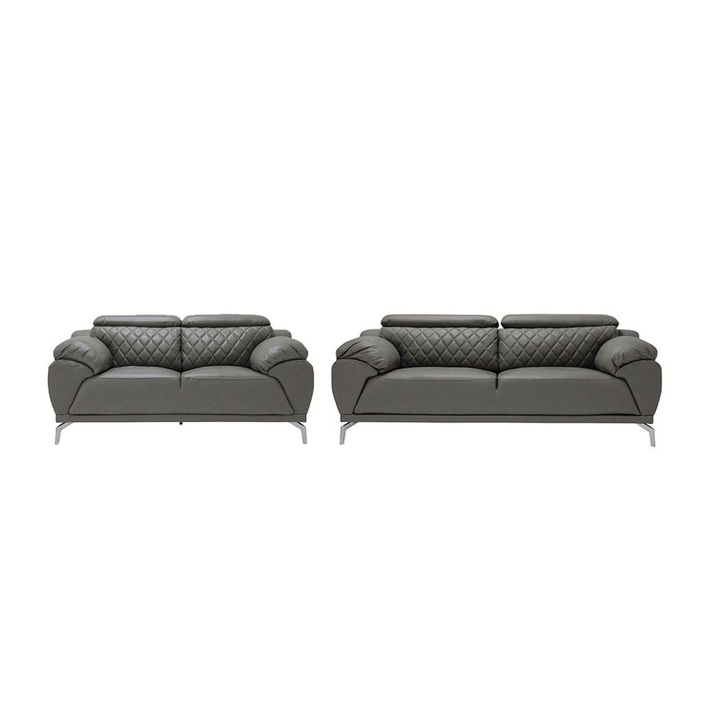 Garry Sofa Set 3+2 Seater - Grey Leather
