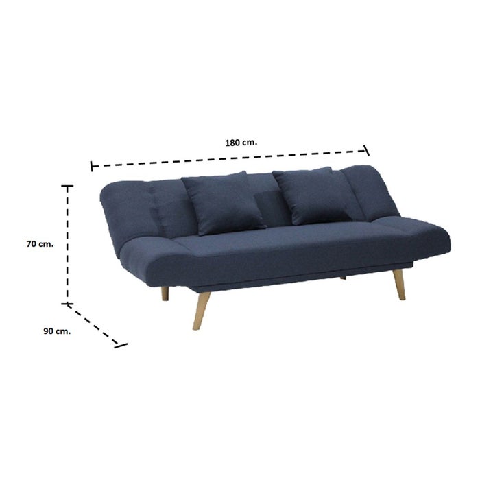 Manner Sofa Bed-Wood Leg / Blue