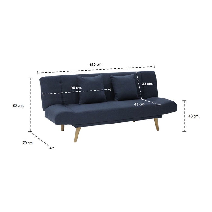 Manner Sofa Bed-Wood Leg / Blue