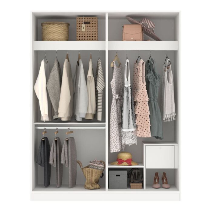 Moneta Wardrobe 160cm - White