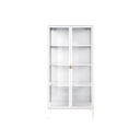 Stew Mirrow Showcase-80-White Steel/Clear Glass