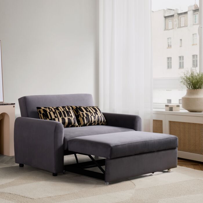 Elle Sofa Bed-Grey Velvet