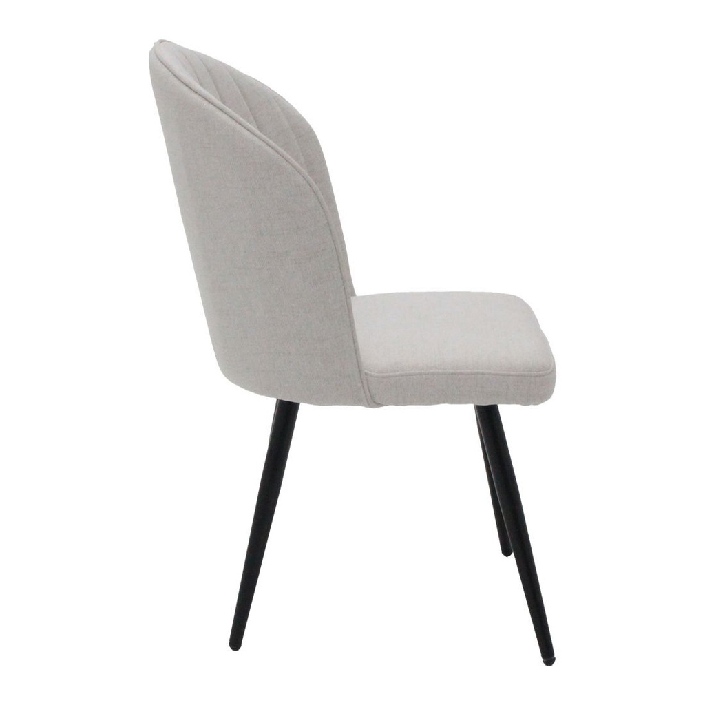 Viniva Dining Chair-Black Steel/White Fabric