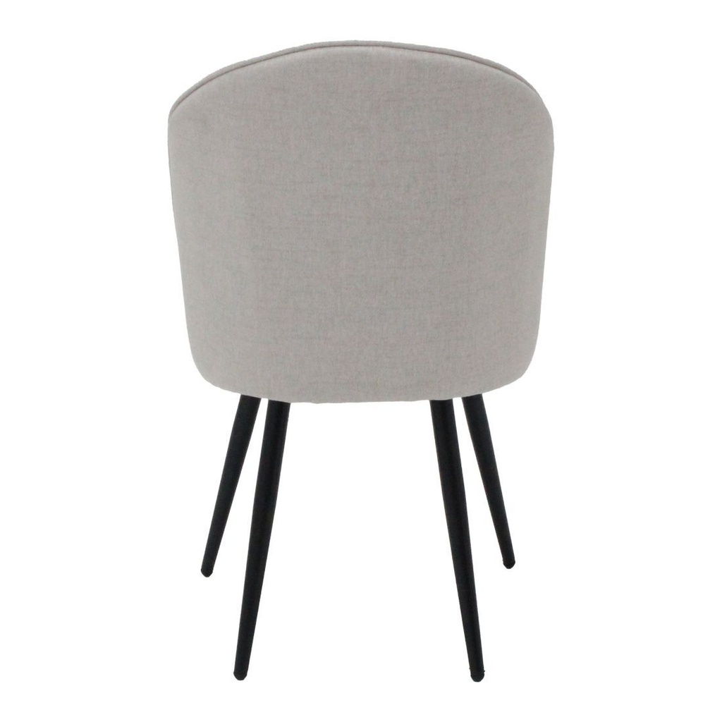 Viniva Dining Chair-Black Steel/White Fabric