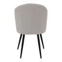 Viniva Dining Chair-Black Steel/White Fabric