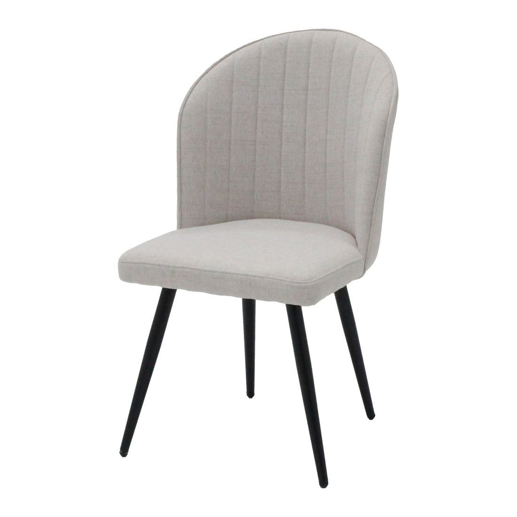 Viniva Dining Chair-Black Steel/White Fabric