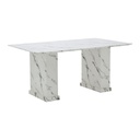 Basha Dining Table 160cm White Stone Pattern