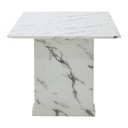 Basha Dining Table 160cm White Stone Pattern
