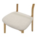 Galatia-B Dining Chair-Natural Oak/Cream Fabric