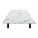 Bari Dining Table 150cm White Stone Pattern/Dark Wood