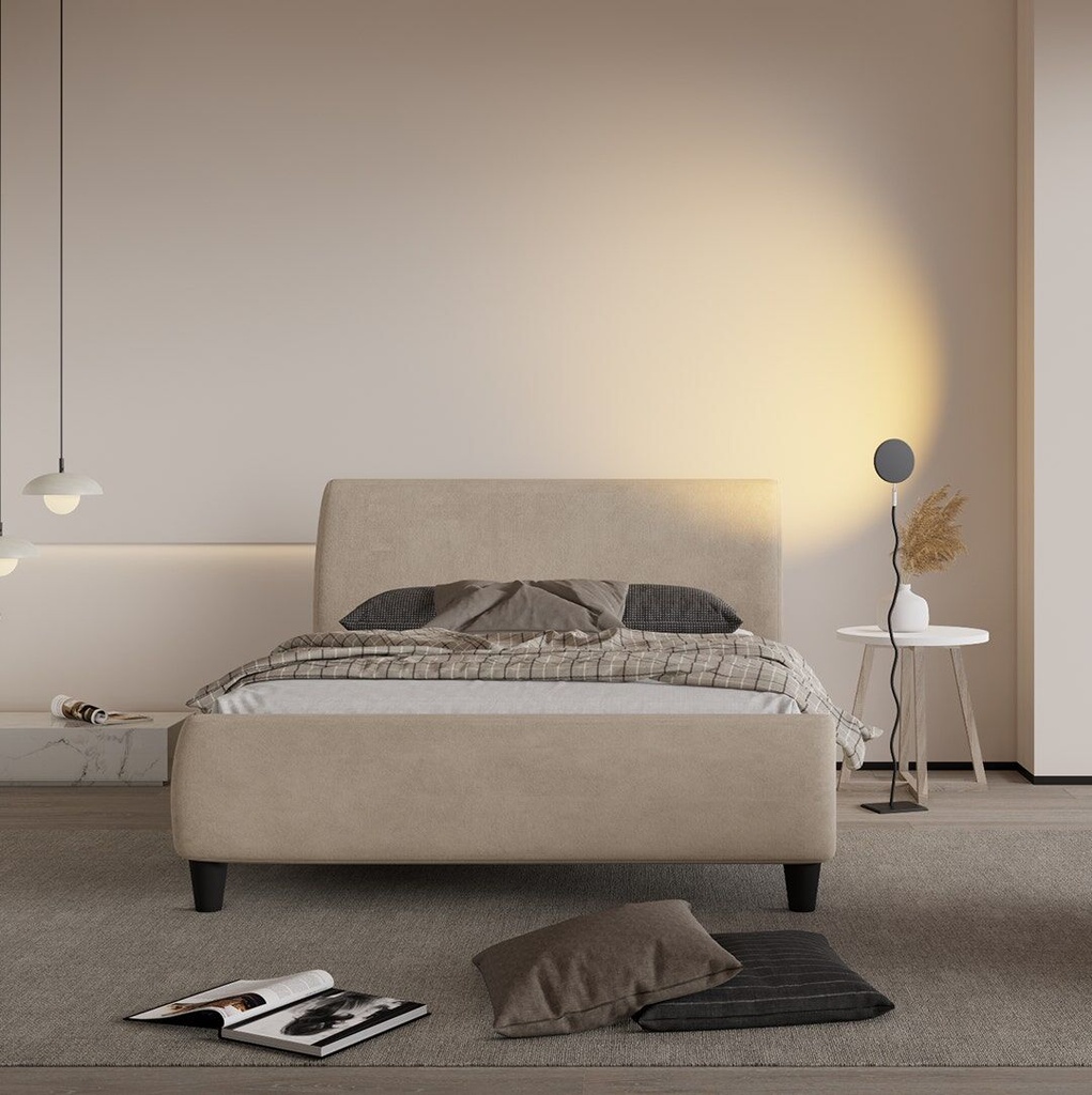 Giffer Bed 5ft-Cream Fabric