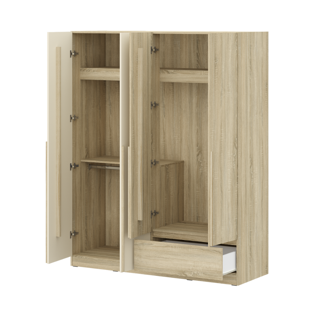 Hannie Wardrobe WO160-Solid Oak/Cream