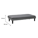 Monick Sofa Bed - Black Leg - Grey Fabric