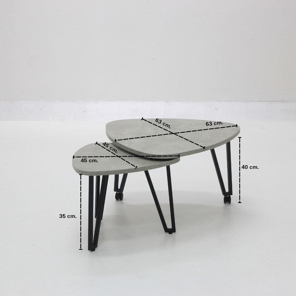 Grand Coffee Table - Grey Steel/Black Steel