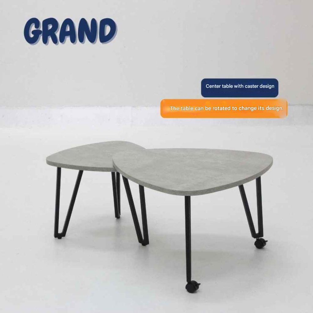 Grand Coffee Table - Grey Steel/Black Steel