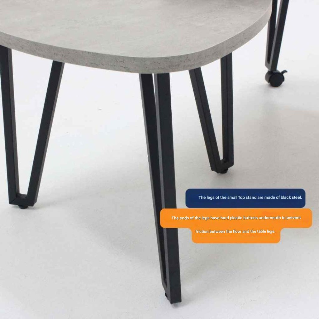 Grand Coffee Table - Grey Steel/Black Steel