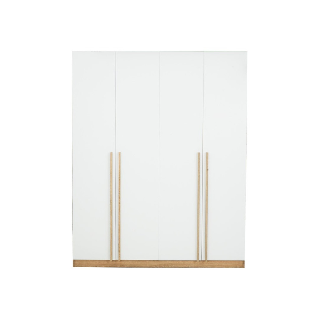 Remus - E Wardrobe 160cm - Solid Oak/White