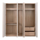 Caden-B Wardrobe 200cm - Solid Oak/white