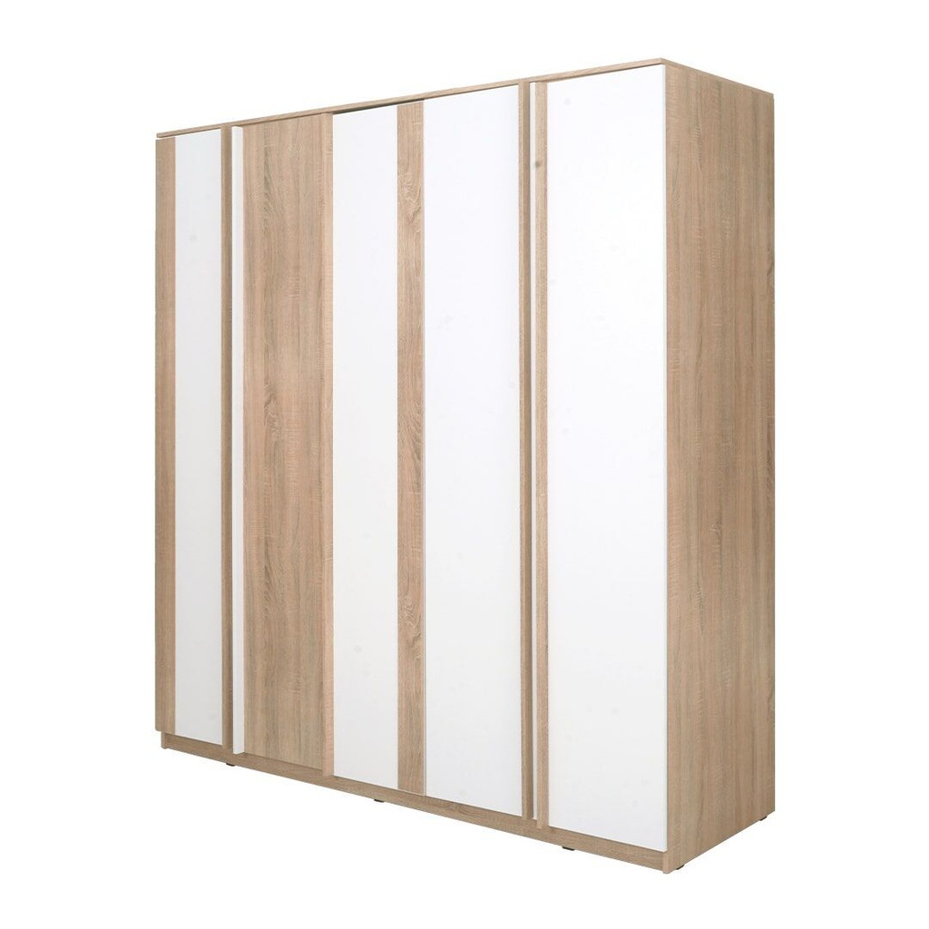 Caden-B Wardrobe 200cm - Solid Oak/white