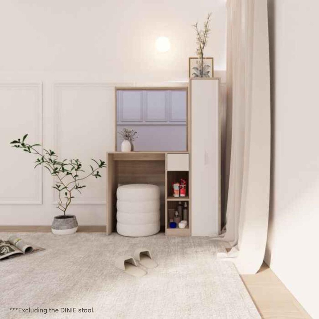 Philana Dressing Table DT100/Solid Oak/White