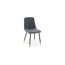 Lenox Dining Chair/Black Steel/Grey Velvet