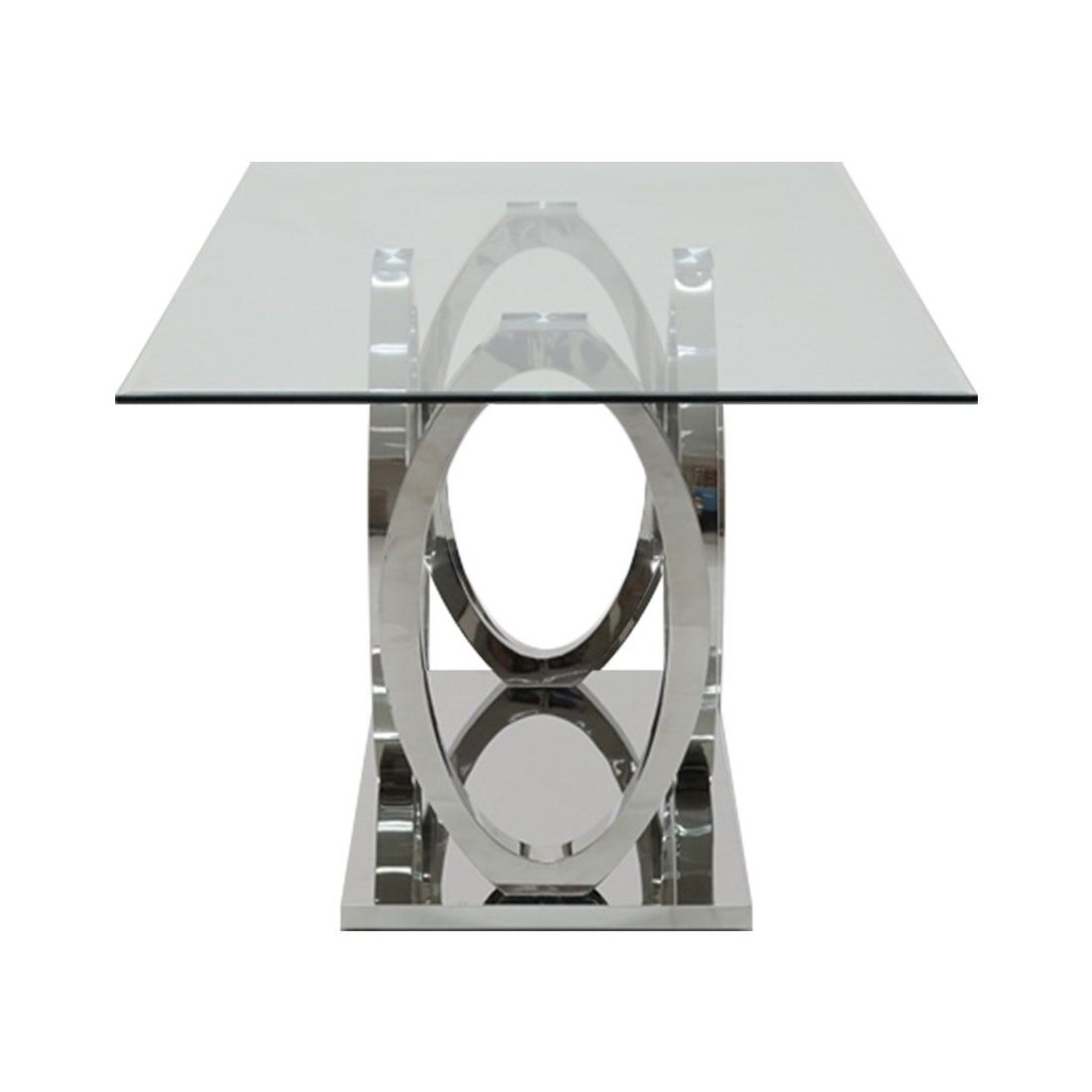 Lalonte Dining table A160/Stainless/Clear Glass