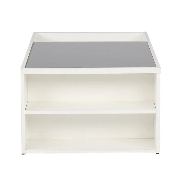 Montina Coffee Table - White - Black Glass