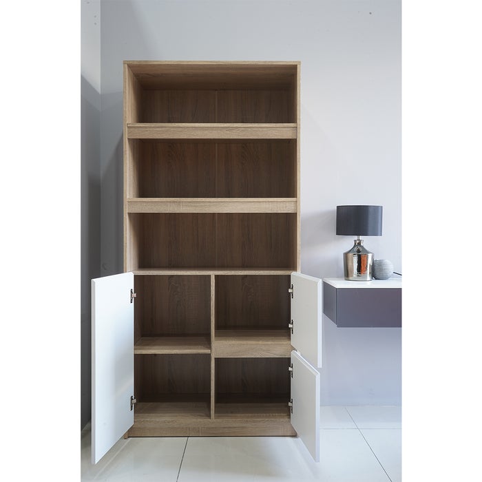 Heidi Tall Cabinet CT80-Solid Oak/White