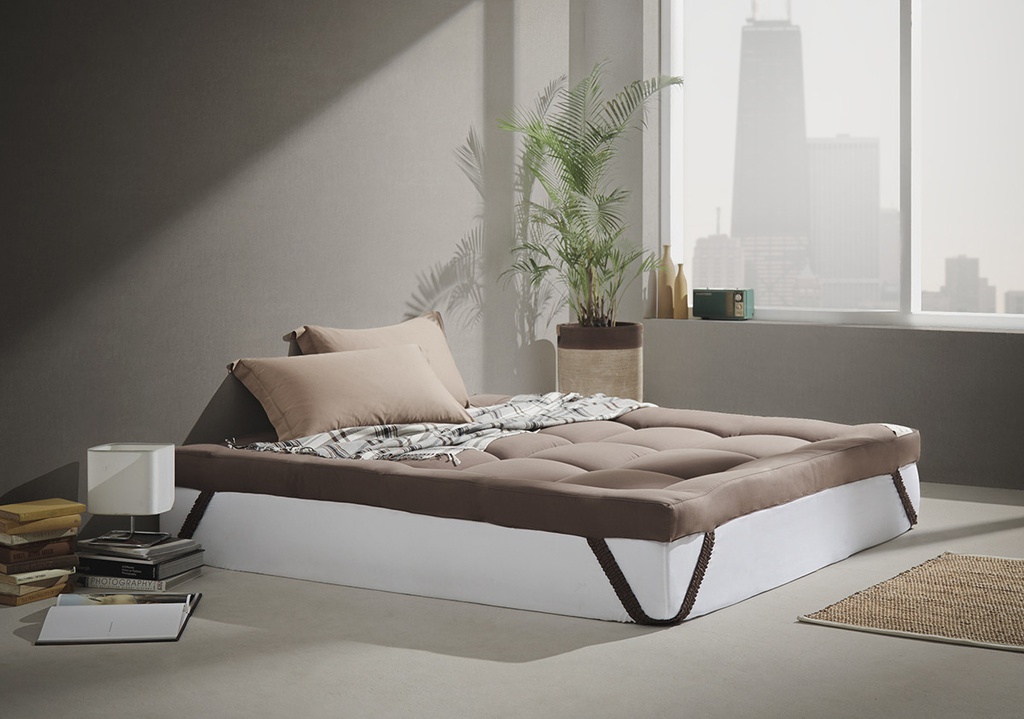 Woodfield - Nano-Fiber Topper Warrant 5ft x 6.5ft - Dark Brown - Thickness 3"