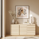 Aleece Low Cabinet C150-Canyon Oak/White